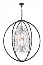  LIT5835BK+CH - 36,12x50W G9 Pendant in black finish with Crystal, comes with 3x12" pipe and 1x6" pipe